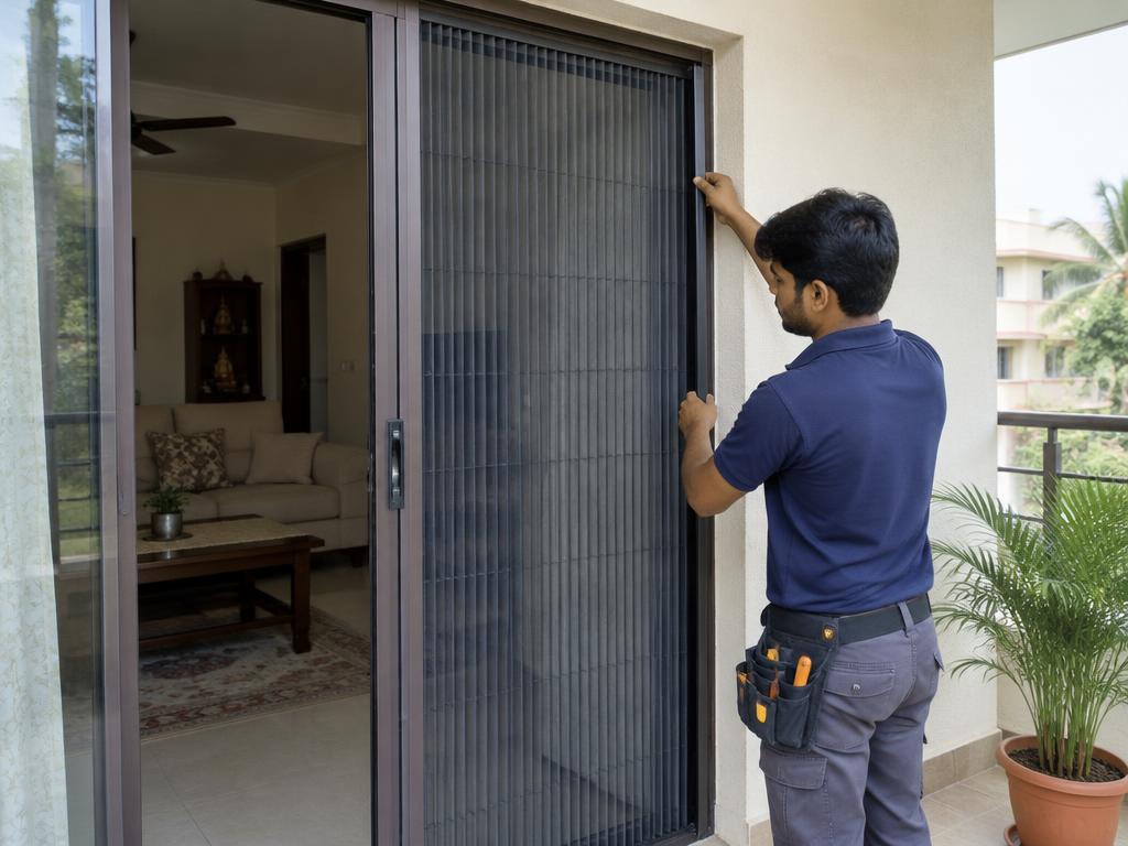 Pleated door net